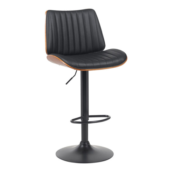 Rotating bar stool Amani black pu-black base 50.5x54x87.5-107.5cm