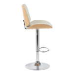 Bar stool Amani beige pu-chromed base 50.5x54x87.5-107.5cm - Слика 3