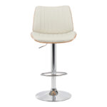 Bar stool Amani beige pu-chromed base 50.5x54x87.5-107.5cm - Слика 4
