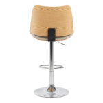 Bar stool Amani beige pu-chromed base 50.5x54x87.5-107.5cm - Слика 5