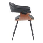 Austen armchair PU black-walnut wood-black metal 58x55x77cm - Слика 3