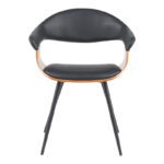 Austen armchair PU black-walnut wood-black metal 58x55x77cm - Слика 4