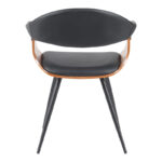 Austen armchair PU black-walnut wood-black metal 58x55x77cm - Слика 5