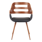 Armchair Fern PU black-walnut wood 52x59x80cm - Слика 4