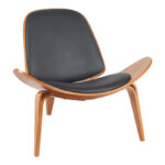 Фотелја Vilma PU црна иверица од орев 90x76.5x74.5 см