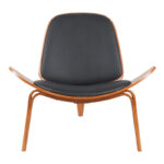 Armchair Vilma PU black- walnut plywood 90x76.5x74.5cm - Слика 4