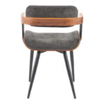 Armchair Cameo metal black-walnut wood-dark grey fabric 53x49.5x75.5cm - Image 5