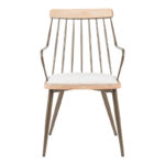 Armchair Posse bronze metal-white wash wood-beige fabric 52x59x83cm - Слика 4