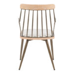 Armchair Posse bronze metal-white wash wood-beige fabric 52x59x83cm - Слика 5