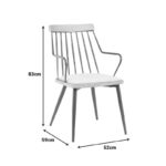 Armchair Posse bronze metal-white wash wood-beige fabric 52x59x83cm - Слика 6