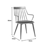 Armchair Posse metal black-walnut wood-black pu 52x59x83cm - Слика 6