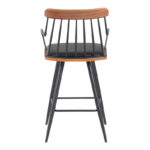 Posse bar stool metal black-walnut wood-black pu 48x54x92.5cm - Image 5
