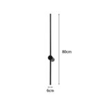 Wall led light Eftenbo in black color D8x80cm - Image 3