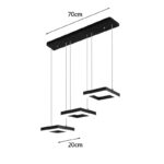 3-light Ceiling lamp Benor led black metal 70x20x15cm - Слика 3