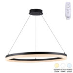 Таванска светилка Nebrian LED црна метална D60x15cm