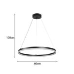 Ceiling lamp Nebrian led black metal D60x15cm - Слика 3
