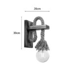 Wall light Nenika E27 wood and rope in natural color 14x14x26cm - Image 2