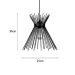 Ceiling light Candle I E27 metal in black color D25x30cm - Image 3