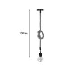Ceiling lamp Vertuko E27 rope and metal in natural-black color D10x100cm - Image 2
