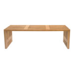 Bench Zen teak wood in natural color 140x35x48cm - Image 2