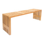 Bench Zen teak wood in natural color 140x35x48cm