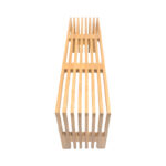 Bench Zen teak wood in natural color 140x35x48cm - Image 3