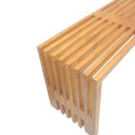 Bench Zen teak wood in natural color 140x35x48cm - Image 4