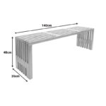 Bench Zen teak wood in natural color 140x35x48cm - Image 6