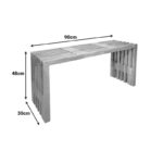 Bench Zen teak wood in natural color 90x30x48cm - Image 4