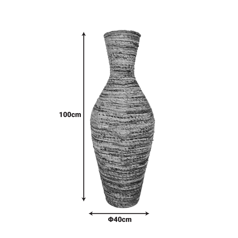 343-000097-3 Decorative vase Lerpon Inart banana rope in natural color D40x100cm - Image 4