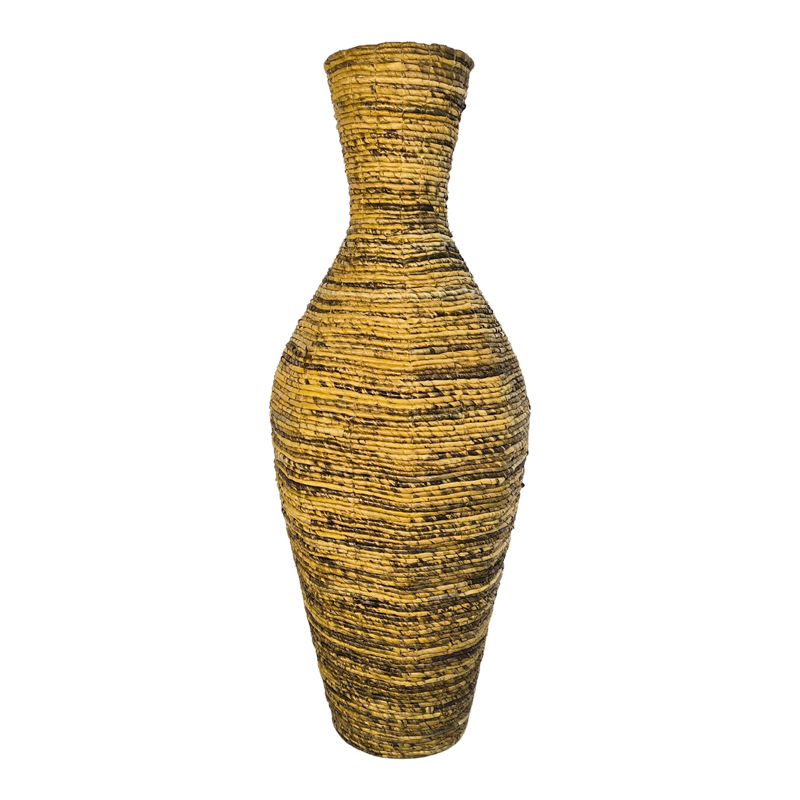 343-000097 Decorative vase Lerpon Inart banana rope in natural color D40x100cm - Image 1