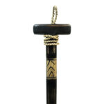 Wall decorative paddle Boon Inart mahogany wood in black-natural color 20χ3x120cm - Image 2