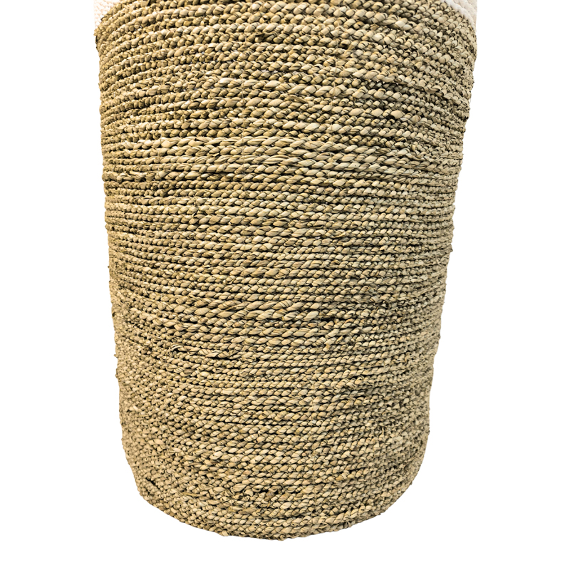343-000106-2 Deco basket Fesia Inart set of 3pieces natural-white color seagrass - Image 3