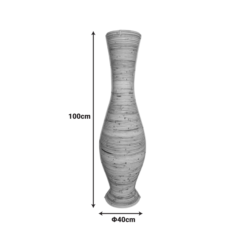 343-000107-3 Vase Virnia Inart pe rattan in natural color D40x100cm - Image 4