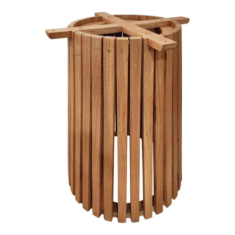 343-000118 Indoor use table base Galy I mindi wood in natural shade D60x75cm - Слика 1