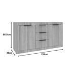 Doha buffet in wenge color 150x45x80.5cm - Image 4