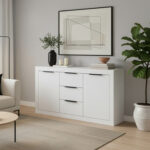 Doha buffet in white color 150x45x80.5cm