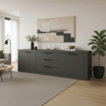 Doha buffet in anthracite color 210x45x80.5cm