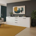 Доха шведска маса во бела боја 210x45x80.5 см