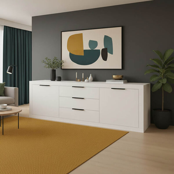 Doha buffet in white color 210x45x80.5cm