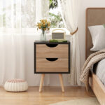 Selma bedside table in black-sonoma color 29.7x29.7x45cm - Image 4