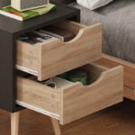 Selma bedside table in black-sonoma color 29.7x29.7x45cm - Image 5