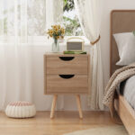 Selma bedside table in natural color 29.7x29.7x45cm - Image 4
