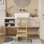 Learning tower for children Chiquel Montessori-style wood in natural color 45.7x51x90cm - Image 4