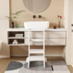 Learning tower for children Chiquel Montessori-style wood in white color 45.7x51x90cm - Image 4