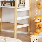 Bed for children Bedria Montessori-style wood in white-natural color 190x90cm - Image 6