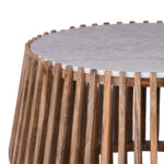 Coffee table Mable mango wood in natural color and marble look surface D80x45cm - Image 4