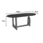 Table Jenkou mango wood in natural color 180x90x76cm - Image 6