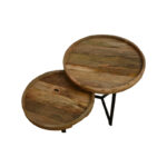 Kelly coffee table set 2 pieces mango wood in natural-black color - Image 3