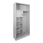 Zogi metal cabinet with partition in light gray color 90x45x180cm - Image 3